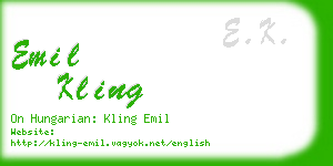 emil kling business card